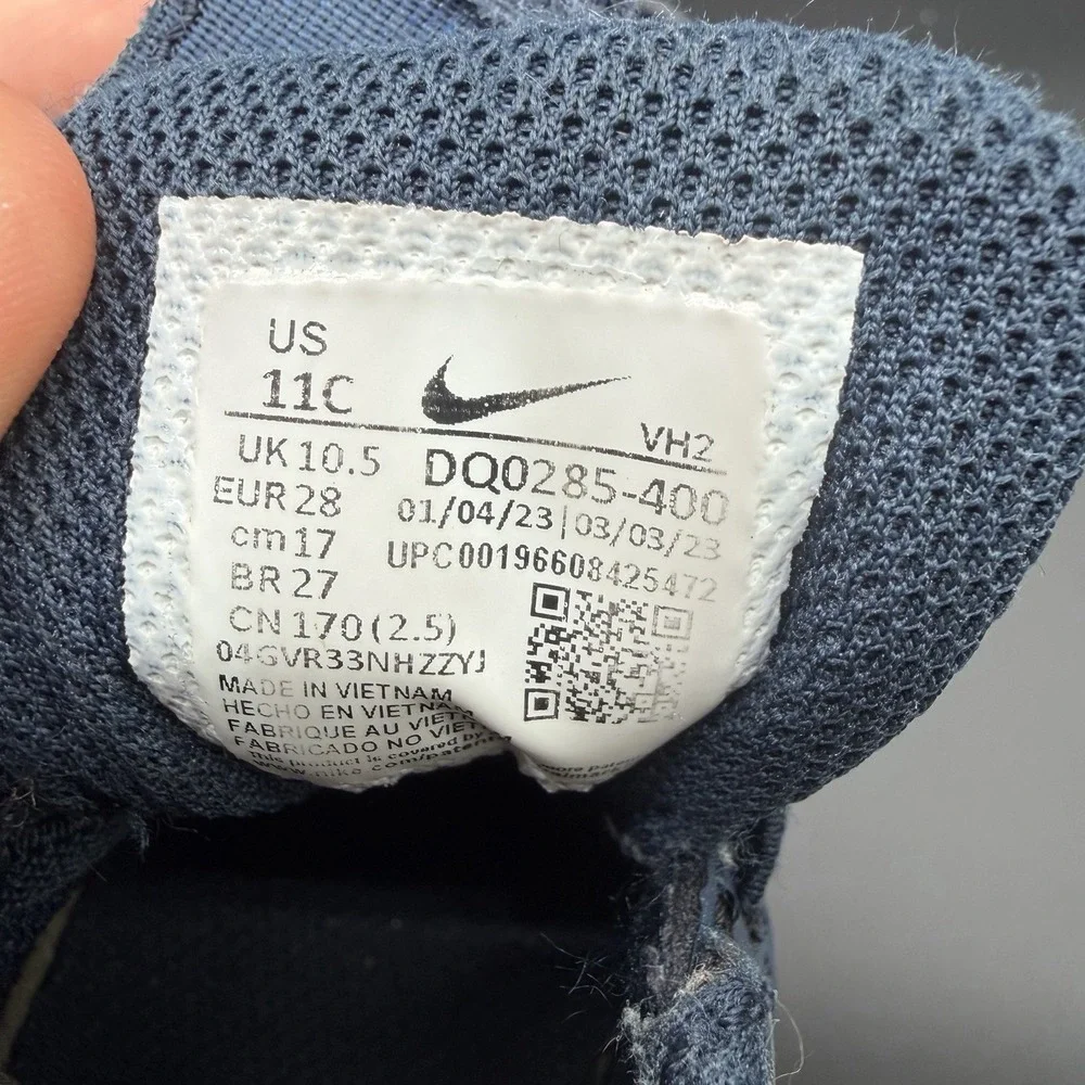 Nike Air Max System Toddler TD Size 11C Navy Blue Hook-and-Loop Sneaker